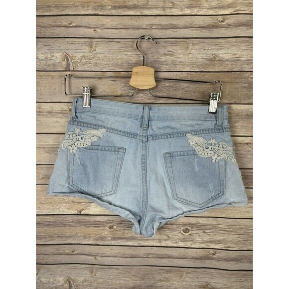 Forever 21 Size 29 Denim Booty Shorts Distressed - Picture 5 of 8